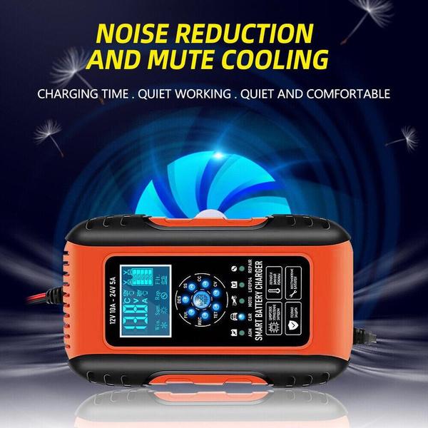 Интеллектуальное устройство для обслуживания аккумуляторов. Зарядное устройство для аккумуляторов на 10 А, 24 В и 12 В. Автомобильное зарядное устройство с ЖК-дисплеем. США. Автомобильное зарядное устройство. Импульсный стартер AGM/GEL.