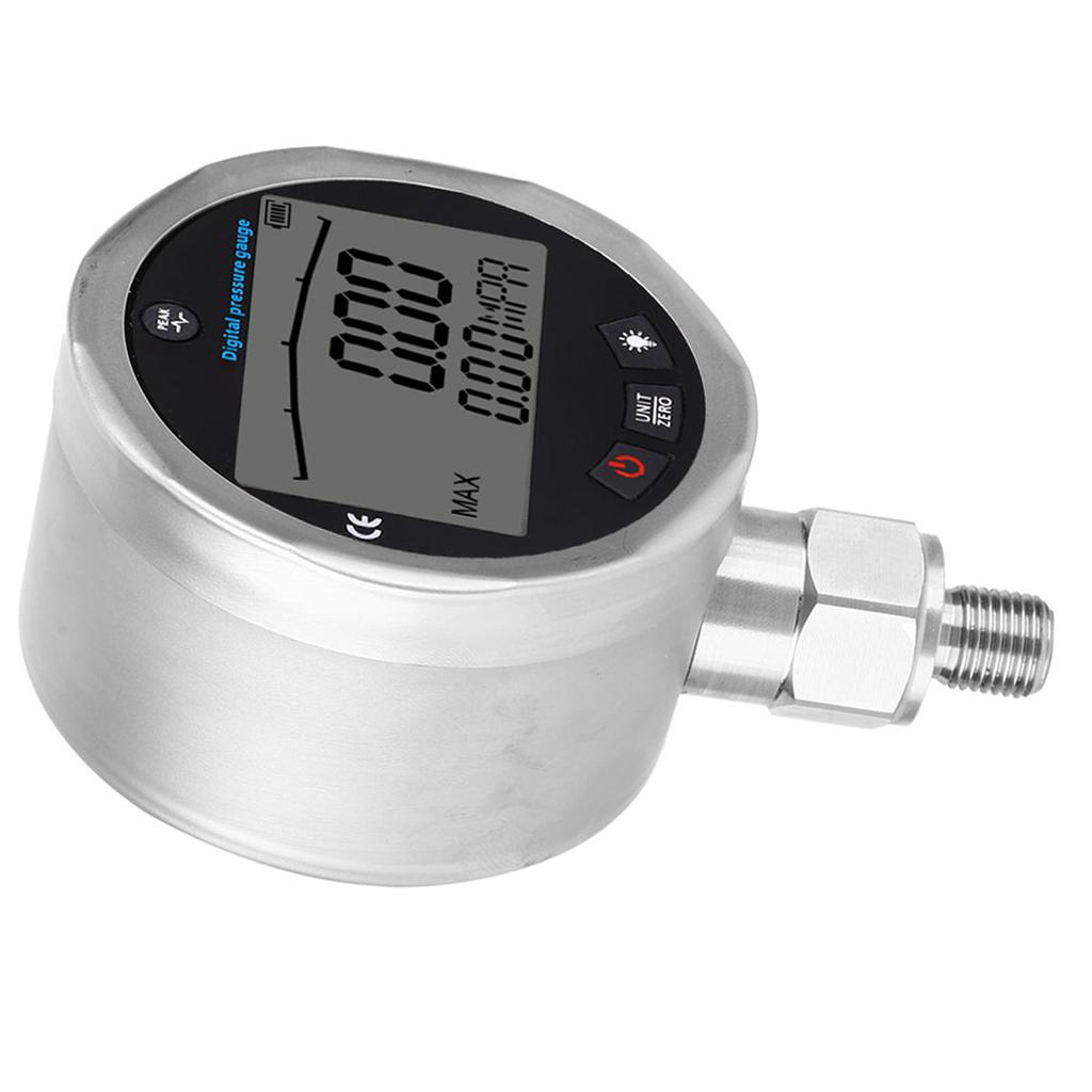 Цифровой циферблатный манометр с резьбовым креплением G14, ЖК-дисплей, измеритель давления для воды, воздуха, масла 0?40МПа