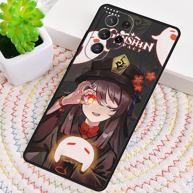 Ху Тао Genshin Impact чиби Силиконовый Чехол для Телефона Для Samsung Galaxy note 10 pro S26 S25 S24 S23 S22 S21 Plus S25Ultra Capa Чехол