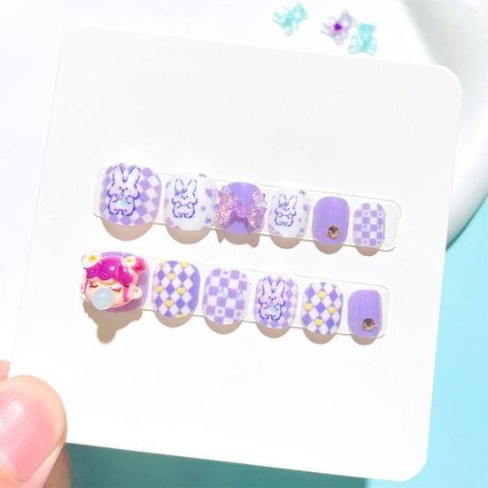 12 шт. детские мультяшные наклейки для дизайна ногтей, милые цветочные девушки с сердечным узором, стразы, наклейки для ногтей, самоклеящиеся накладные ногти, художественное украшение «сделай сам»