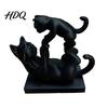 Фигурка в форме кошки 3D-печатная черная фигурка Современная статуэтка котенка Животное-украшение