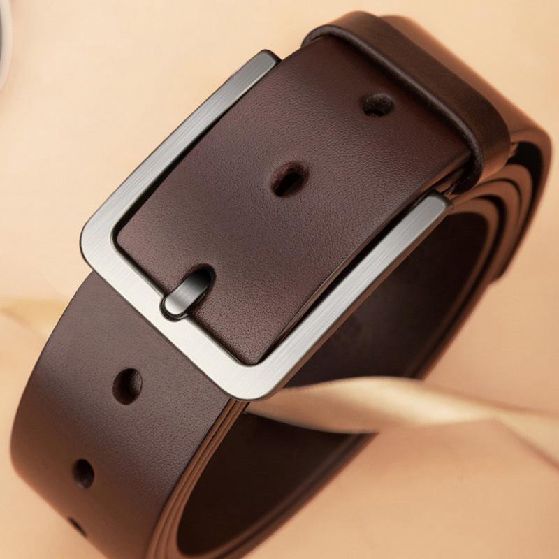 Belt Men'S Leather Casual Simple Pin Buckle Cowhide Belt Trendy Belt Belt Men'S Business Men'S Belt