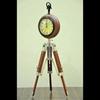 Handmade Wooden Table Clock Deck Clock with Adjustable Tripod Stand Steel Finish Victoria Stayle Home & Office Decor Gift (20 Inch Antique Brown)