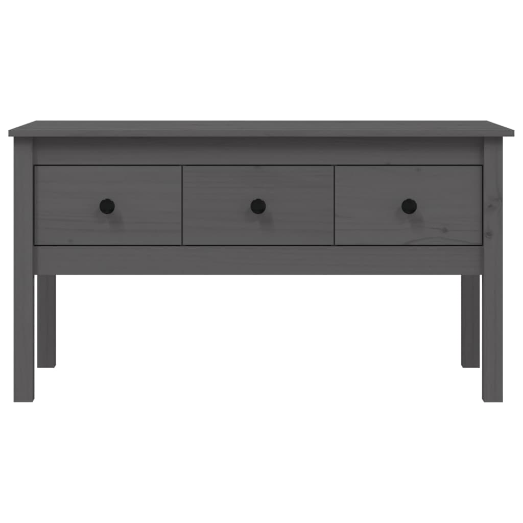Coffee Table Gray 102x49x55 cm Solid Pine Wood