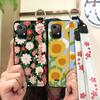 Oil Painting Flower Phone Case For UMIDIGI Bison X20 Wristband Wrist Strap Kickstand Soft Case Ring Protective Durable