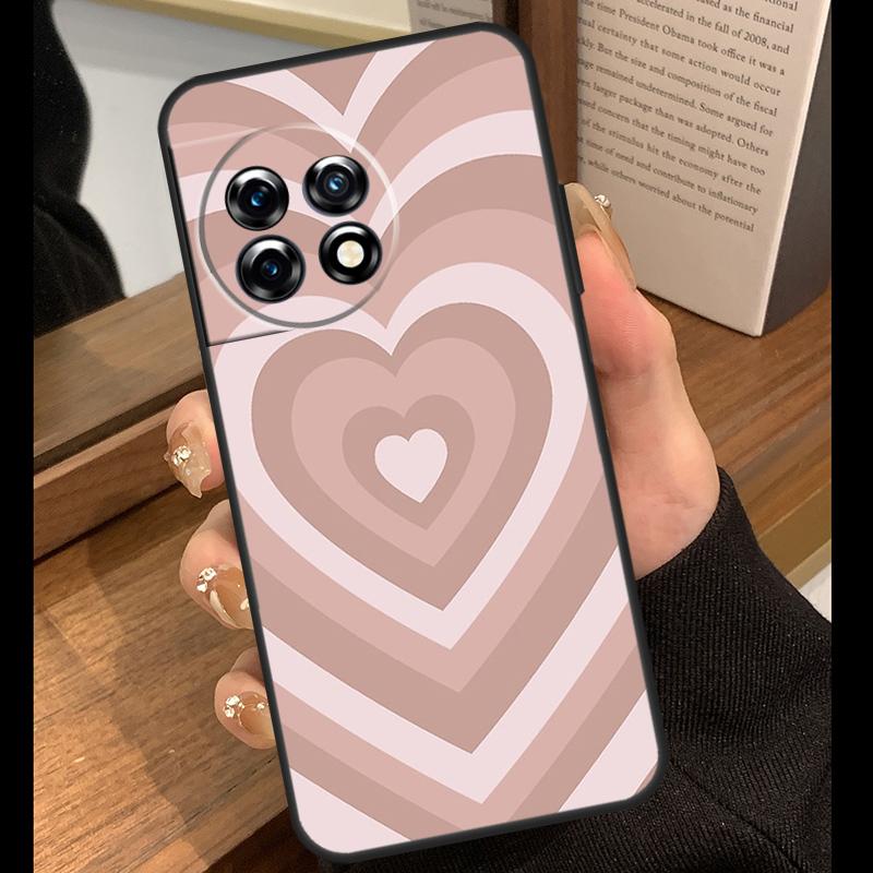Чехол 'Latte Love' с коричневым сердцем, эстетичный, для OnePlus 15 R 13T 13R 12R 10T 8T 13 12 11 9 10 Pro Nord 5 CE 4 2 3 Lite N20 N30