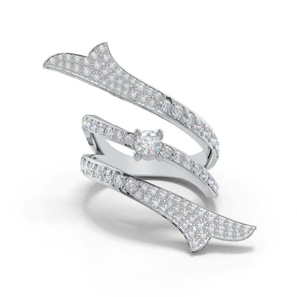 Задорное и энергичное кольцо-заявление из стерлингового серебра 925 пробы с муассанитом цвета D, ювелирное изделие для женщин