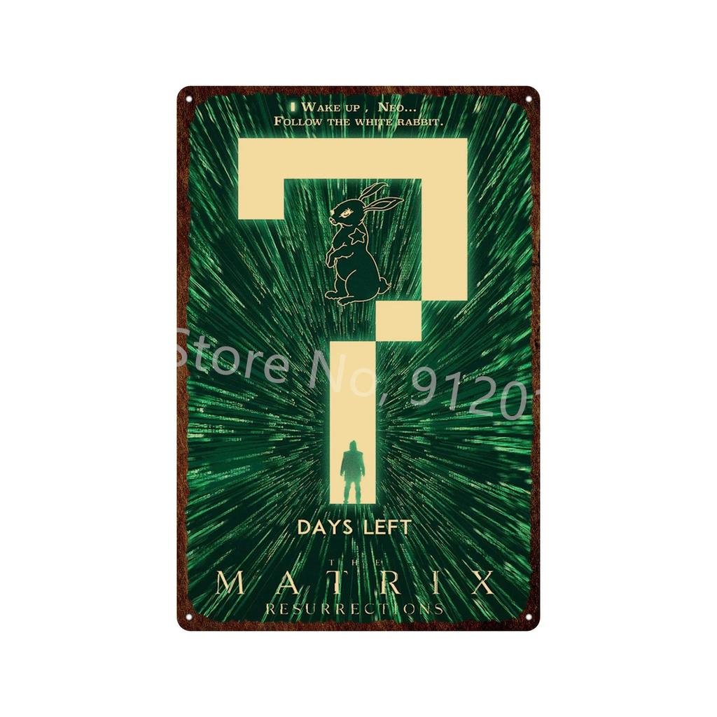 Винтажный металлический постер-вывеска «Матрица» Классический фильм Настенная табличка для бара, паба, клуба, мужской пещеры, домашнего декора Ретро железная картина