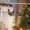 2D Плоские 1 пара Рождественский фестиваль Красочные серьги-подвески с рисунком курицы Рождественские украшения для женщин