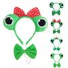 Мультяшные повязки на голову Лягушка Обруч для волос Принц Галстук-бабочка Хэллоуин Повязка на голову Принцесса Мультяшный головной убор Набор галстуков-бабочек