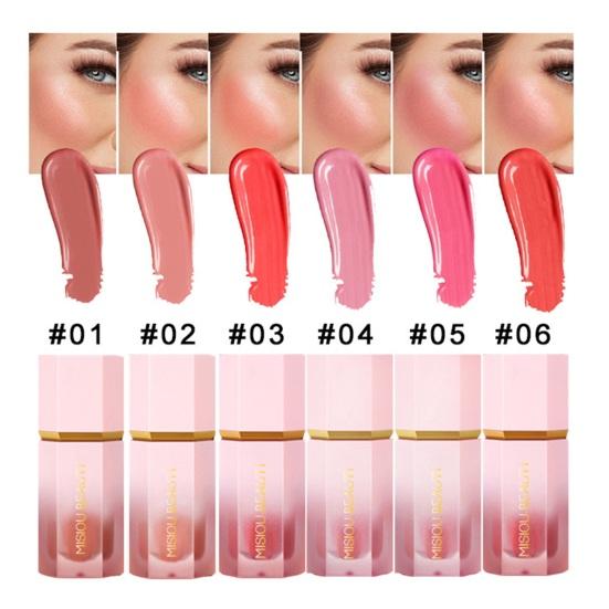 6 г жидкие румяна для щек, многофункциональные натуральные стойкие румяна для макияжа для молодой сияющей кожи