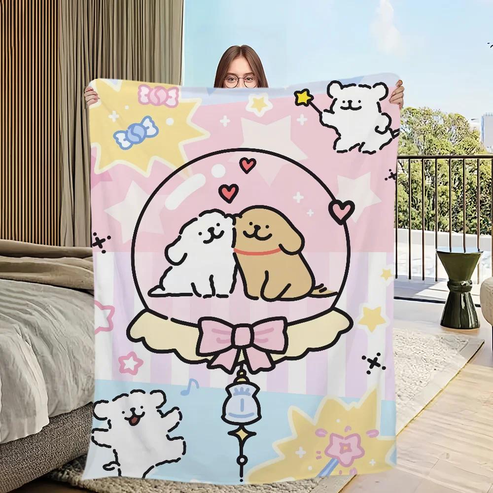 Cute Cartoon Plush Throw Blanket Soft Flannel for Bedroom Living Room Office Travel Perfect Warm Cozy Gift