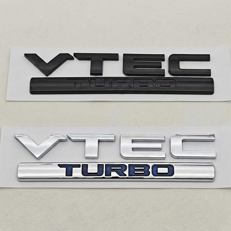 3D VTEC TURBO Emblem Badge Car Rear Trunk Decal Sticker For Honda Civic 10th 11th Accord CRV Fit City Auto Styling Accessories ako256