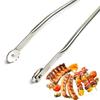 BBQ Tongs Stainless Steel Sausage Turning Grill Tongs for Bacon Steak Meat Vegetables Long Handle BBQ Grill Flipping Tongs Food-Grade Kitchen Tongs