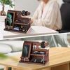 Wooden Bedside Wood Phone Docking Station Holder Wallet Stand Multifunctional Watch Storage Rack Home Desktop Decoration