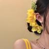 Thai Style Bohemian Flowers Hairpin Sweet Chignon Hair Clips Handmade Floral Hair Comb  Daily