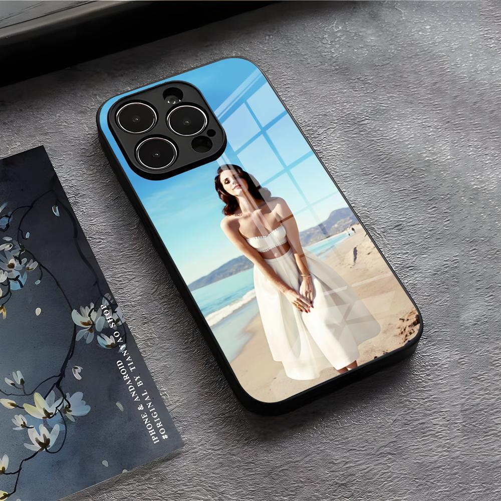 Чехол для телефона Lanas-w-Del-R-Rey Для IPhone 17 Air 16 E Pro Max 15 14 13 Mini 12 Pro 11 Max Plus Черная Стеклянная Крышка