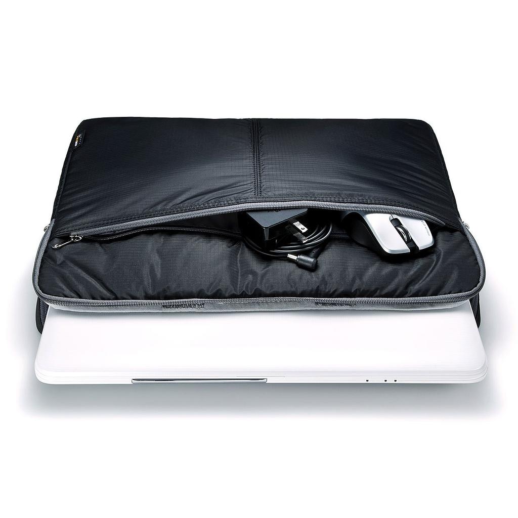 SANWA SUPPLY Внутренний чехол для ПК с молнией Cordura и выдвижным высокопроизводительным (Широкоформатный 15,6 дюйма) Нейлон, Водоотталкивающая поверхность, Карман, Ручка,