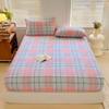 Простыня на резинке в простом стиле с клетчатым принтом, простыня для односпальной/двуспальной кровати, покрывало из нескользящего постельного белья, кувер (Наволочка Нужен заказ)