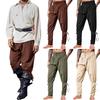Mens Pants Pirate Tapered Linen Costume Trousers