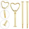 3 Tier 14" Heavy Metal Cake Stand Holder Fruit Plate Stand Fitting Hardware Rod Gold_Heart