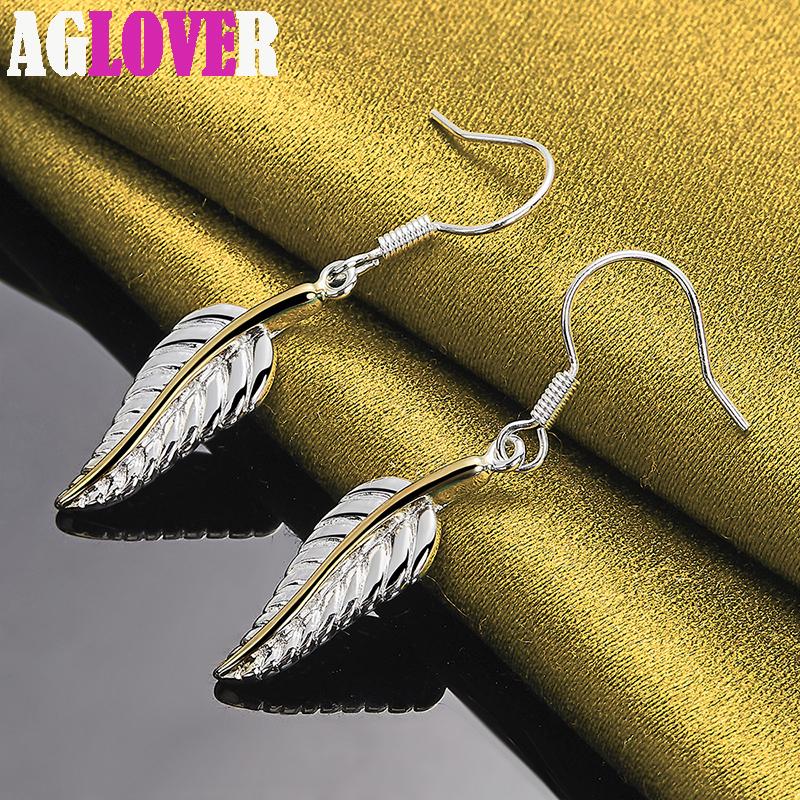 Очаровательные серьги из стерлингового серебра 925 пробы с перьями