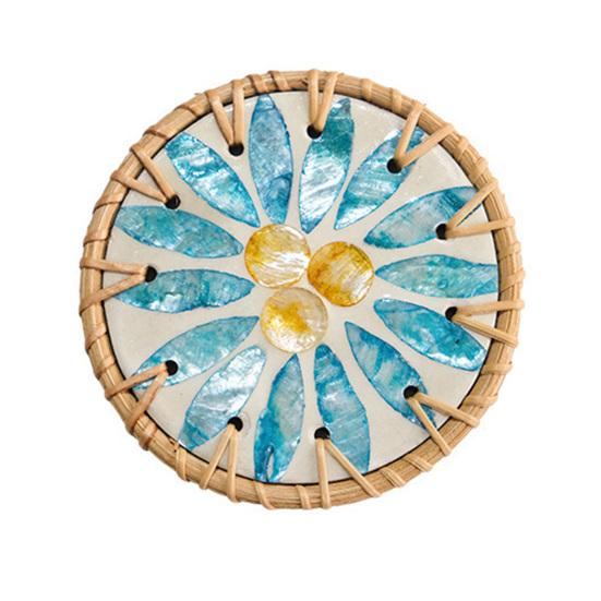 Керамический изоляционный коврик из ротанга, не допускающий ожогов, подставки под чашки, плетеные вручную из ротанга для защиты стола