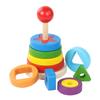 Wooden Rainbow Tower Wooden Puzzle Children's 3D Puzzle Shape Educational Toys for Children