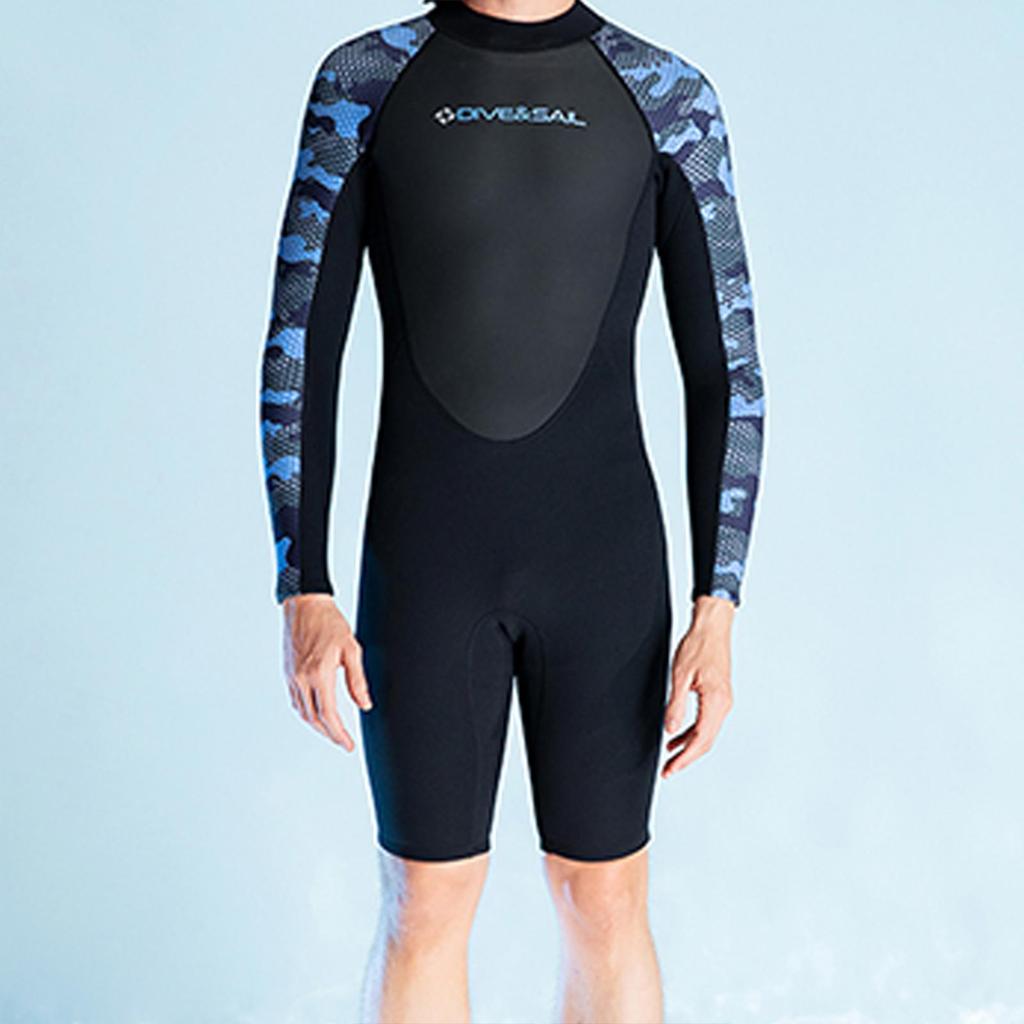 Mens 2mm Shorty Wetsuit Sun Protection Wet Suit for Canoeing Dive Skin