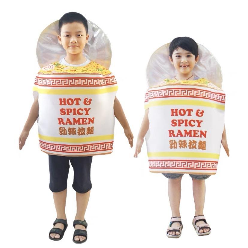 Halloween Costume Children Adult Food Hamburger Ketchup Pork Belly Pizza Acting Costume Show Set