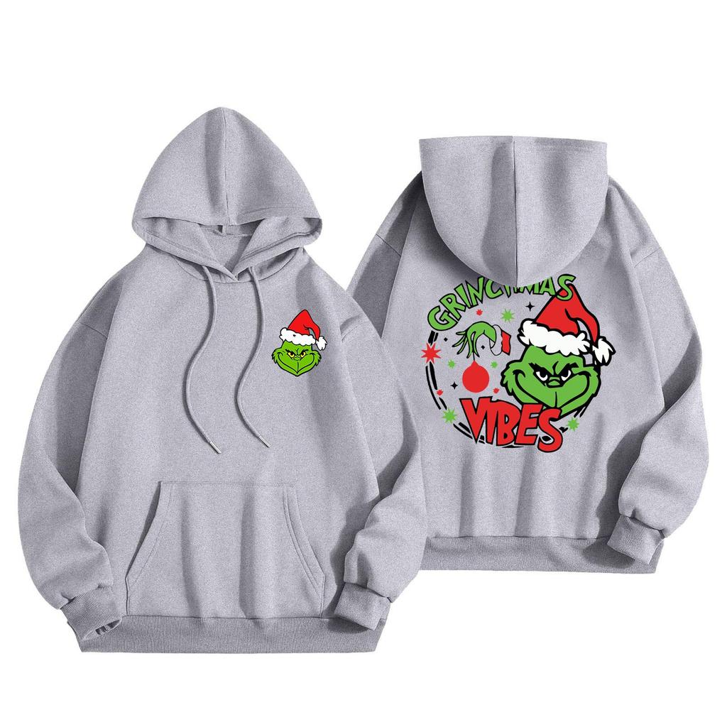 Женская мода, легкий женский свитер с длинными рукавами и карманами, рождественская толстовка с капюшоном