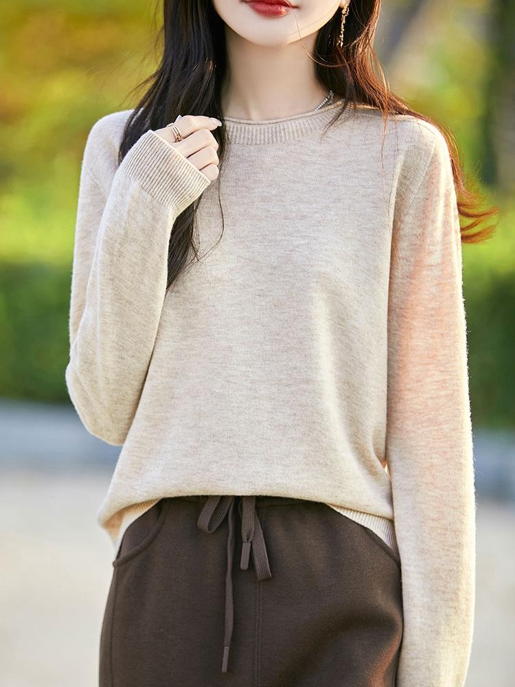 Женский кашемировый свитер Qinghe Cashmere 50% шелк 50% шерсть Осень и зима Кашемировый пуловер Мягкий и теплый