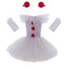 Girls Dress Clown Mesh Princess Set Children Halloween Party Show Costume Gift