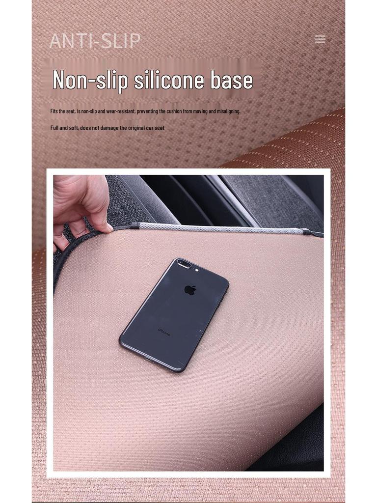 All-Season Linen Car Seat Cushion Set: Three-Piece Universal Fit for Driver/Passenger and Rear Seats