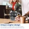 Кружка из нержавеющей стали V6/V8 Двигатель Кофейная кружка Прочная Ржавчиностойкая 350 мл Кружка с дизайном двигателей с ручкой для автолюбителей