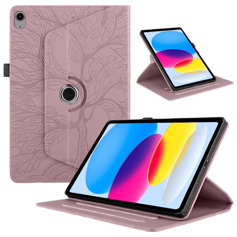 Case For iPad A16 2025 360 Rotating Stand Tablet Cover Emboss Tree Pattern Case Funda For iPad 2025 11th Generation Cover Coque