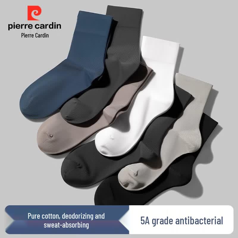 Pierre Cardin Men's 100% Cotton Odor-Proof Mid-Calf Socks