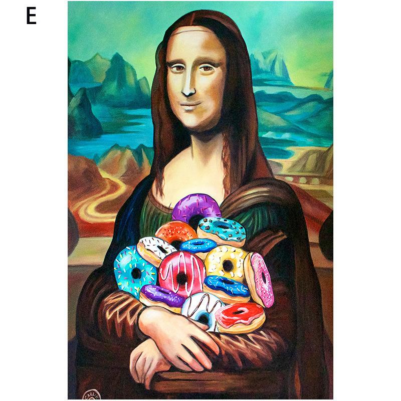 Modern Niche Abstract Art Character Decorative Painting Mona Lisa Fun Quirky Canvas Home Wall Poster