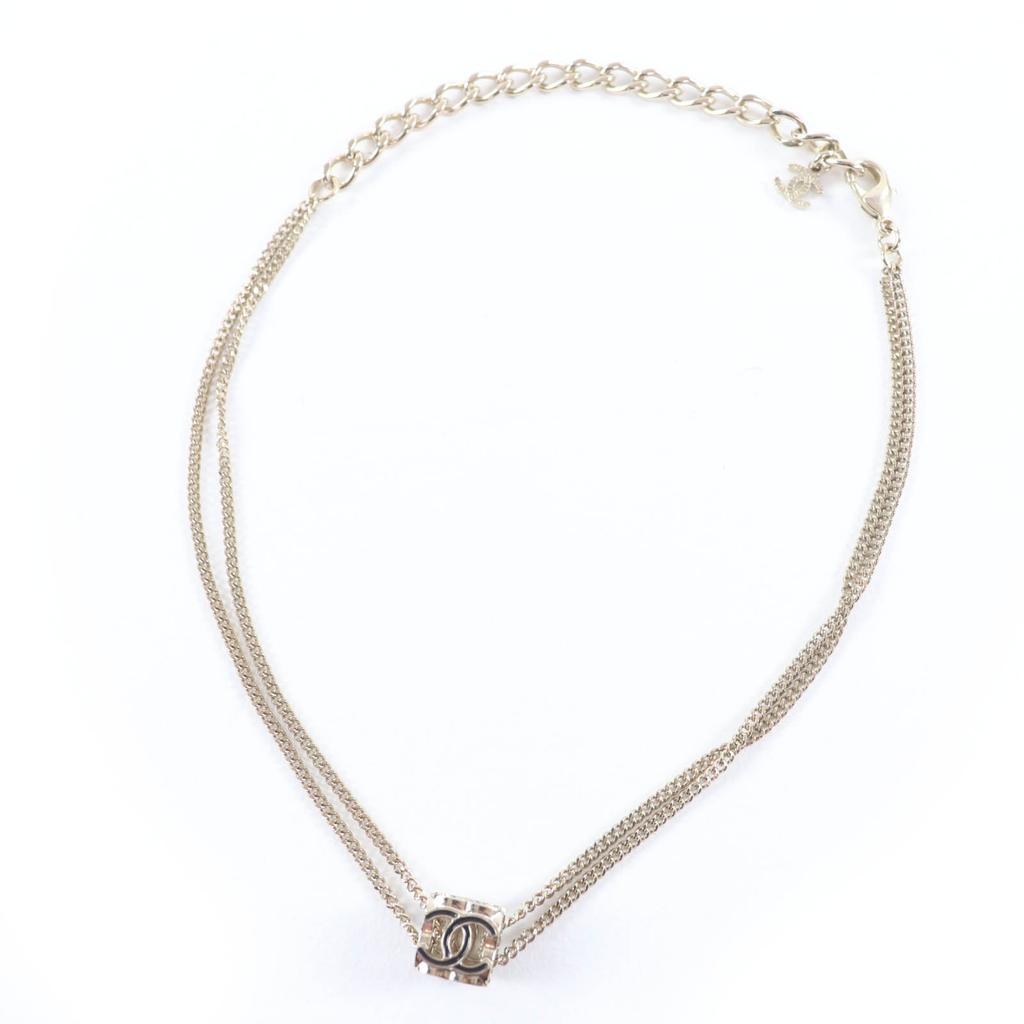 Превосходное ожерелье CHANEL COCO Mark кубик золото Женское A22K Б/у