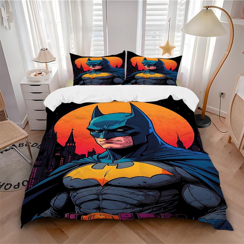 3pcs Batman Cover Set,Soft Comfortable Duvet Cover,Guest Room (1*Duvet Cover + 2*Pillowcases, Without Core) yy251024104