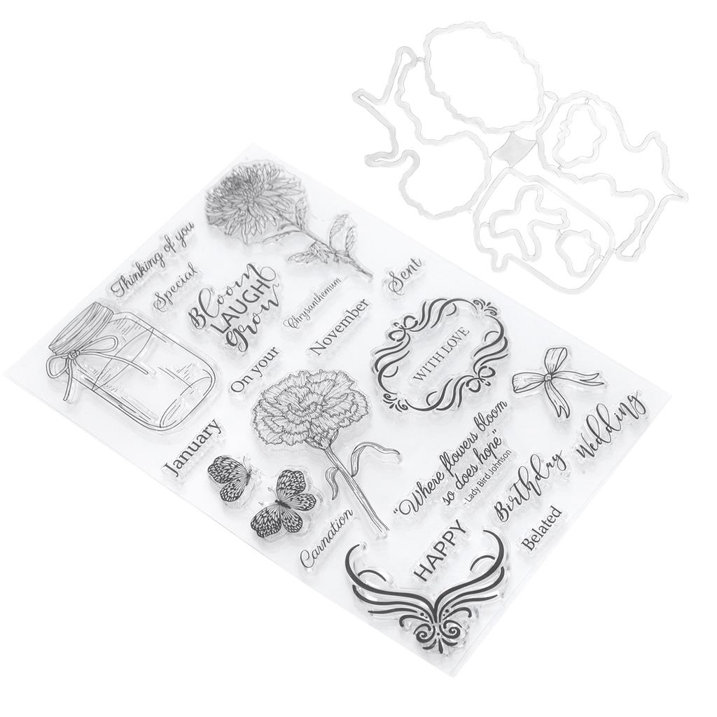  Clear Stamp Transparent Wishing Bottle Flower Pattern  HandMade Decoration