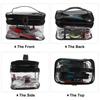 VOCOSTE Double Layer Makeup Cosmetic Travel Clear Toiletry Bag for Black Bag, Case, Women,