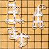 3Pcs Cartoon Cat Cookie Cutters Cartoon Pressable Biscuit Mold Holiday Biscuit Fondant Cookie Stamps Party Supplies