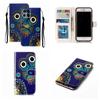 Синий узор совы Ударопрочный Слоты для карт Кожаный кошелек Чехол для телефона для iPhone,Samsung,Huawei,Xiaomi,Moto,Tecno,Google,Nokia,Oppo,ZTE,Blackview...