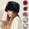 Fur Hat Women Warm Snow Ski Cap Female Fluffy Faux Fur Bucket Hat Thick Winter Outdoor Earwarmer Windproof Ear Protect Caps