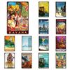 Aloha Philippines Brooklyn Vatican Bangkok Metal Plate Painting Iron Tin Sign Wall Art Picture For Garden Living Room Home Decor