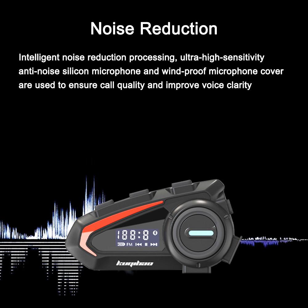 KUQIBAO Гарнитура для мотоциклетного шлема BT5.1 Наушники с шумоподавлением Водонепроницаемая поддержка громкой связи