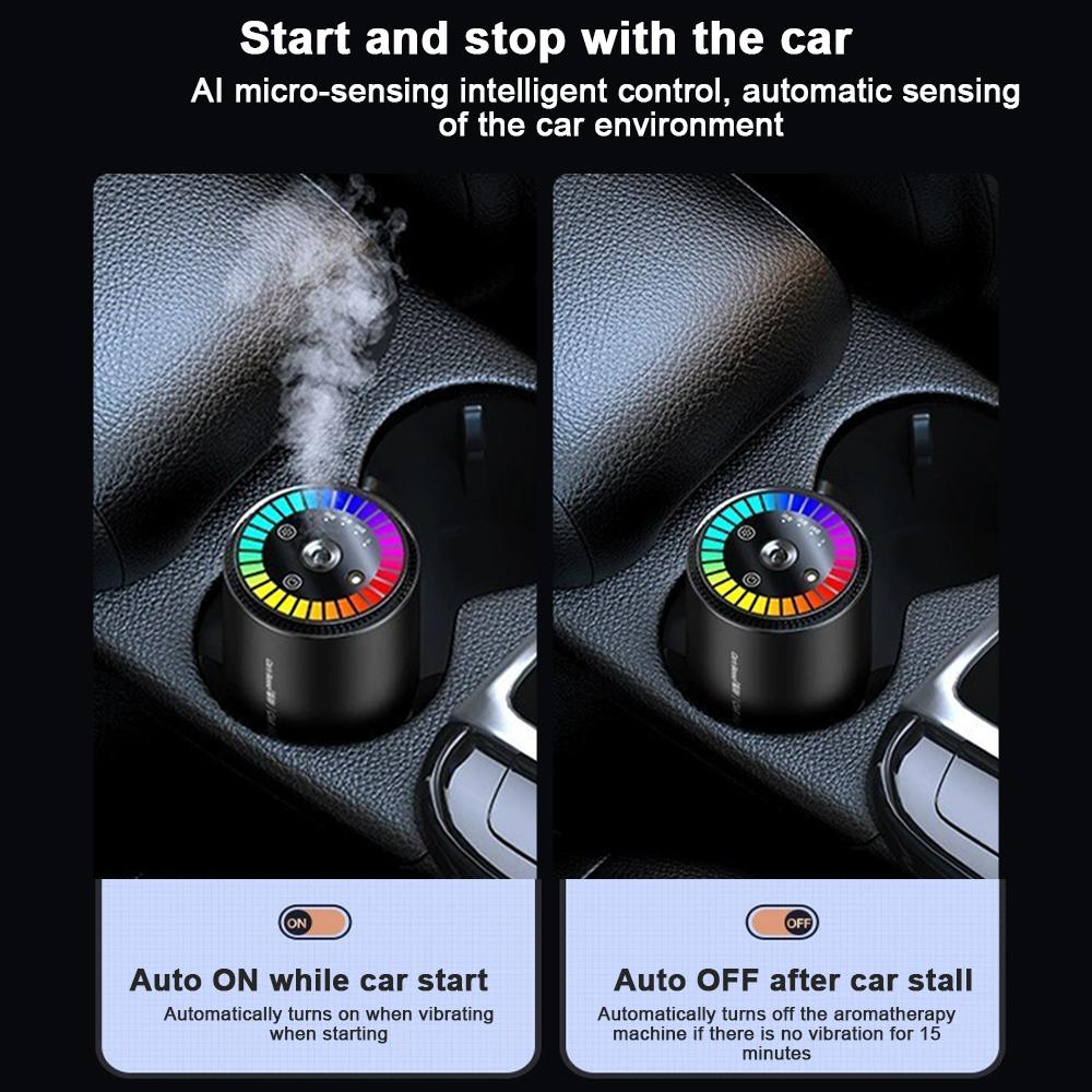 Интеллектуальный автомобильный освежитель воздуха, электрический диффузор аромата с функцией звукоснимателя, рассеянный свет, звездное небо, удаление запаха, эфирное масло