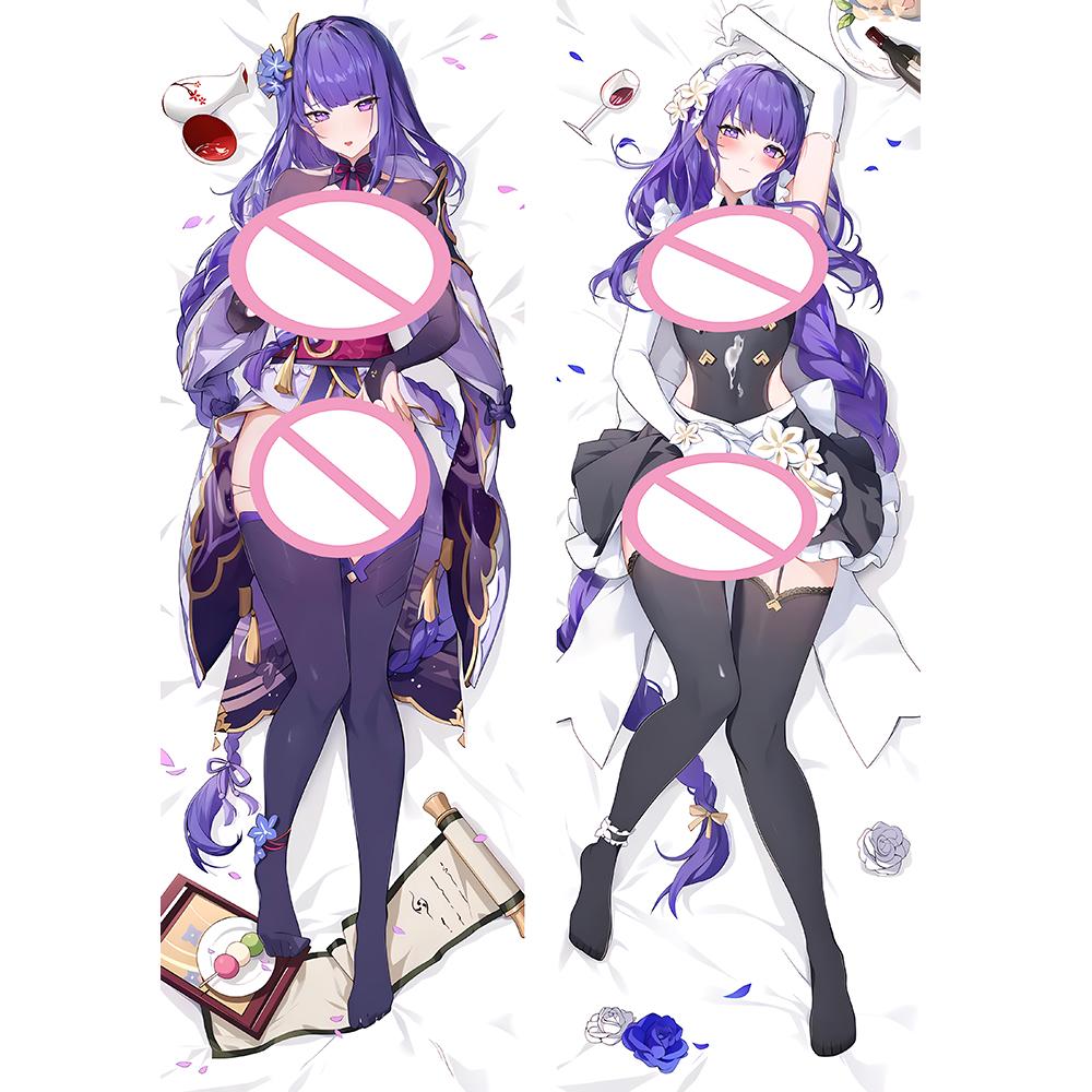 Dakimakura Genshin Raiden Ei Throw Наволочка Обнимающая Подушка для Тела Аниме Raiden Ei King Наволочка Постельное Белье Декор Чехлы для Подушек