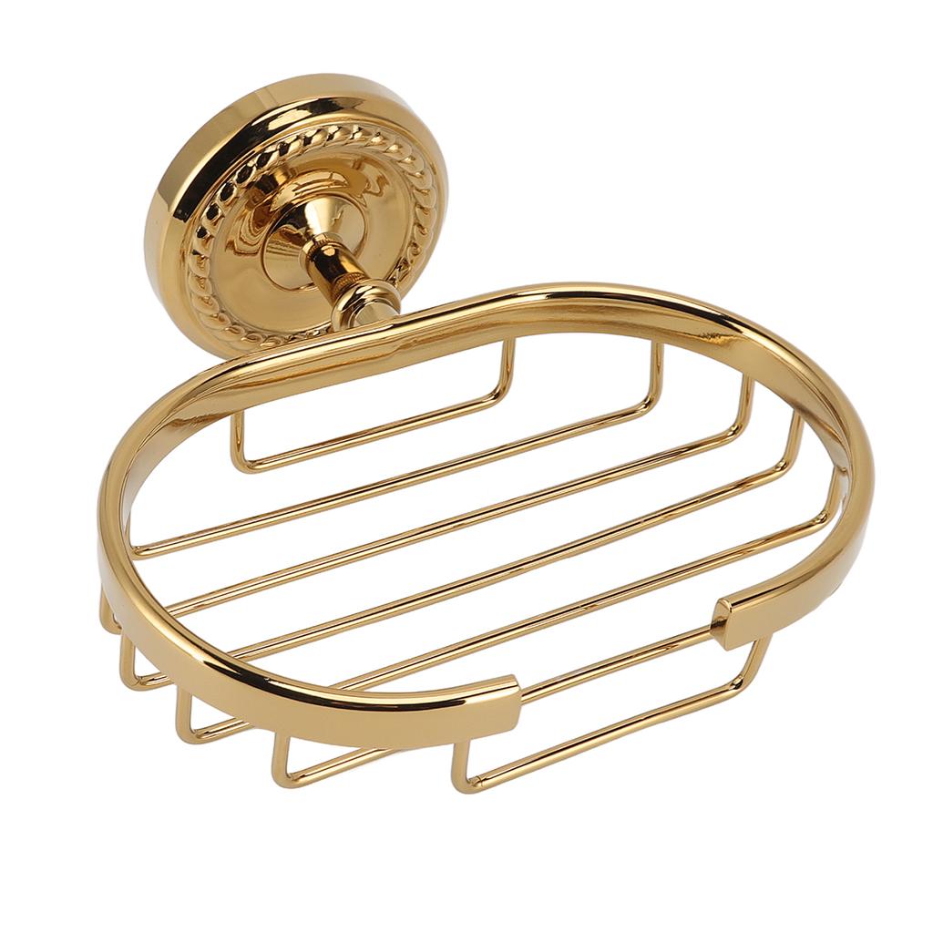 Wall Mounted Metal Soap Holder Antique Bathroom Soap Basket Dish Holder Golden Twist